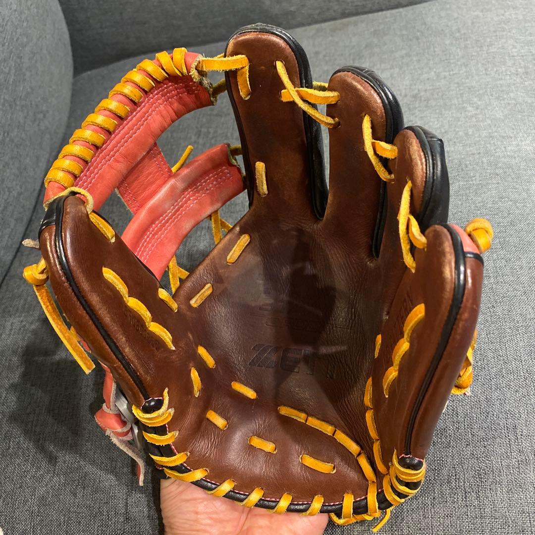 ETT 野球グローブ 黒/ピンク/黄