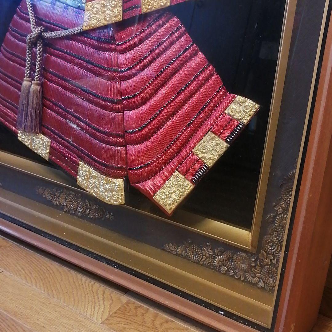 時代鎧 赤糸縅 赤糸威 鎧飾り 大鎧 鎧兜 額縁付き