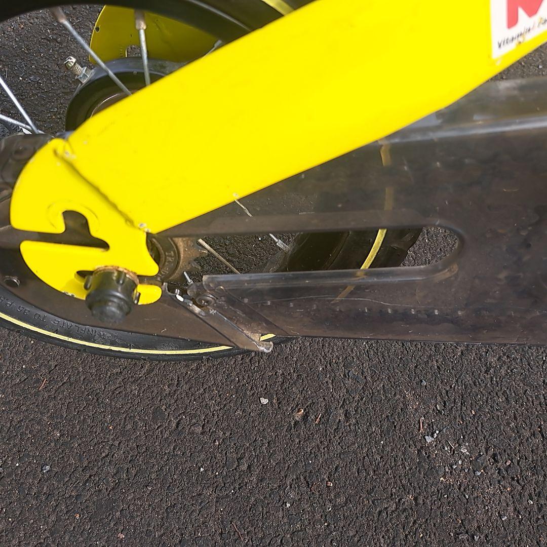 【美品】へんしんバイク　イエロー12インチ　スタンド付き