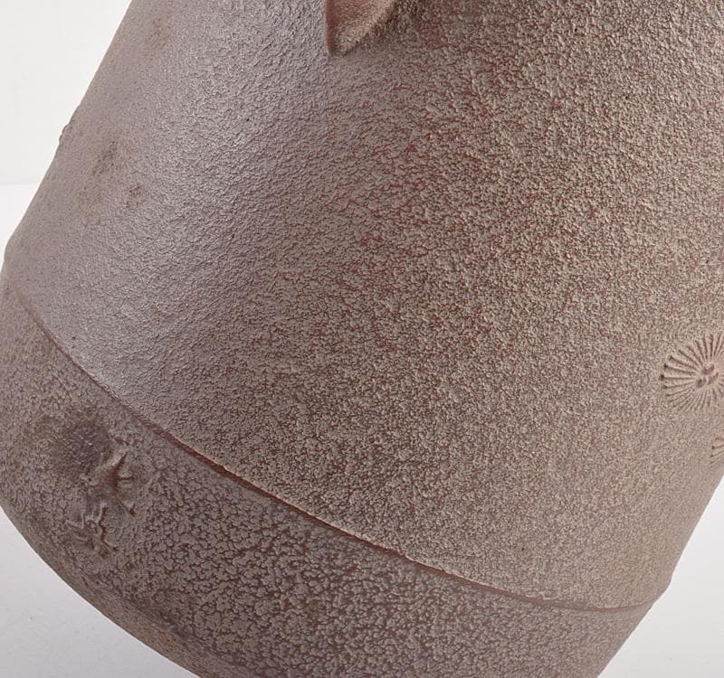 白黒みいちゃん　高橋敬典作　唐松地紋　筒釜　鉄釜　共箱　M　R4914C