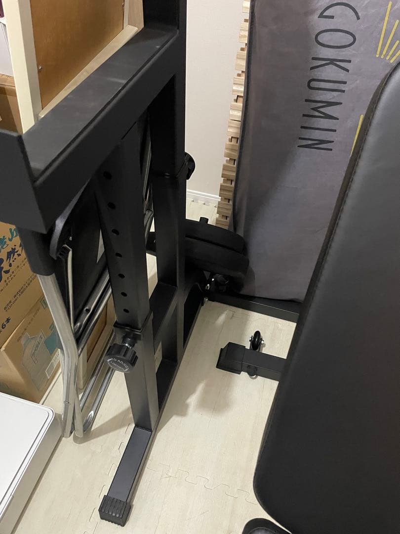 美品 トレーニングベンチ バーベルスタンド バーベル セット バーベルスクワット