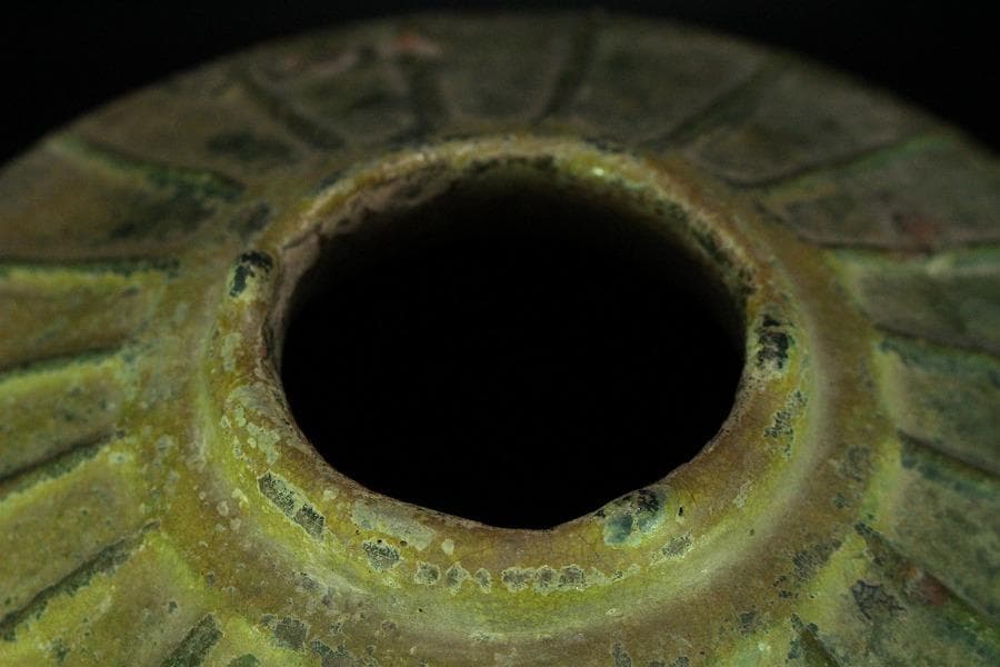中国美術 緑釉 菌 後漢 時代物(K-A357)