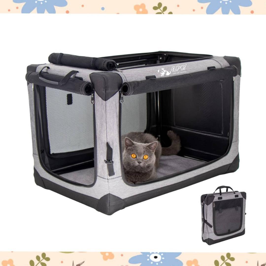 ケージ カバー取り外せる ペットキャリー ペットハウス 4面メッシュ