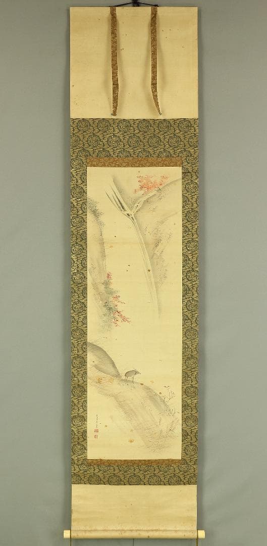 森寛斎 1814-1894 京都 森派 明治の応挙 鹿秋風景 掛軸 肉筆 絹本