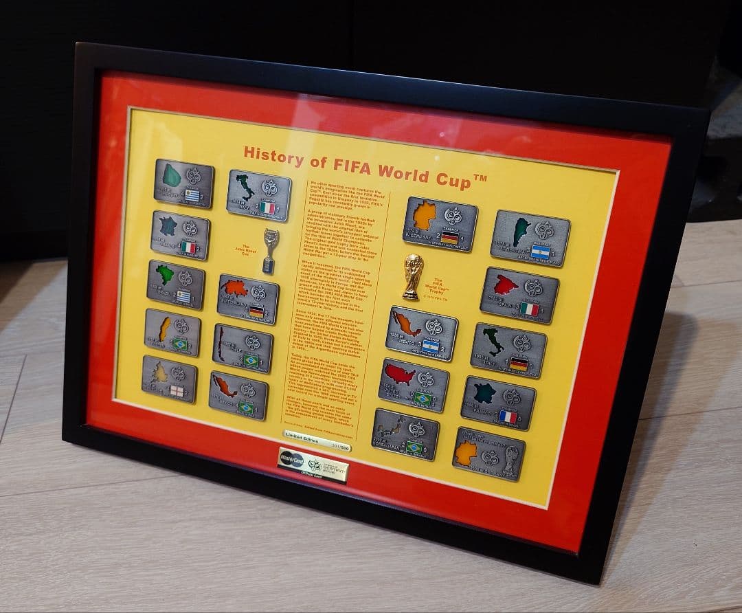 【超美品／限定500台】FIFA ワールドカップヒストリー ピンバッジスタンド