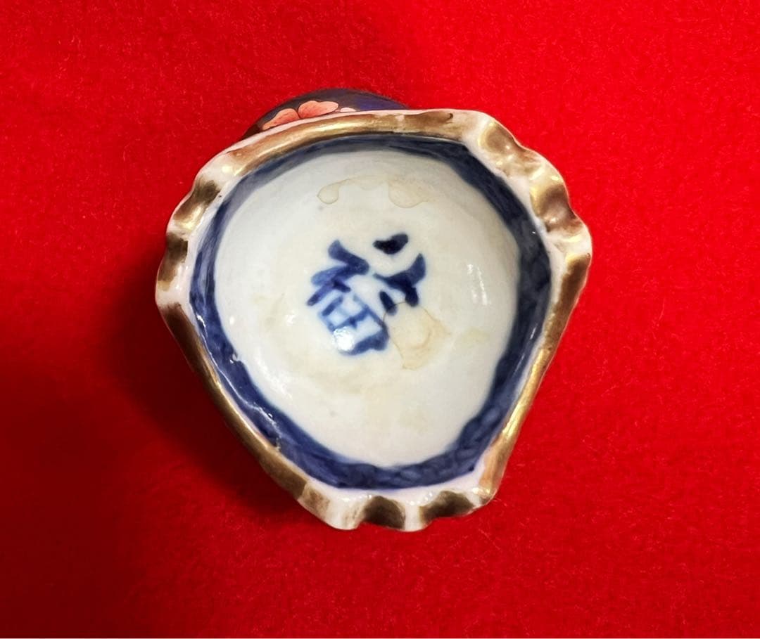 古美術 古玩 骨董品 十錦手櫻模樣蓋置 嘉慶年製　茶道具