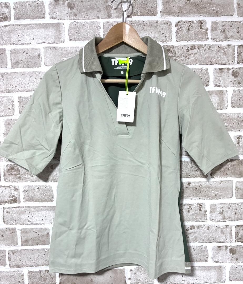 【フォロー割】新品 TFW49 レディース スキッパーポロシャツ Lサイズ 緑
