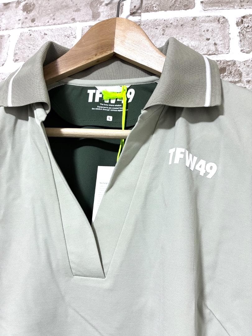 【フォロー割】新品 TFW49 レディース スキッパーポロシャツ Lサイズ 緑