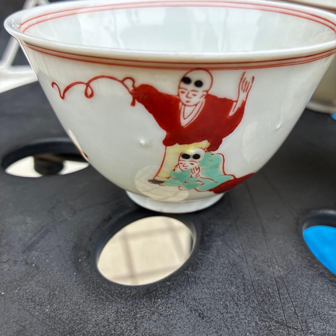 中国美術品　明成化年製　染め付け　仙人　レトロ