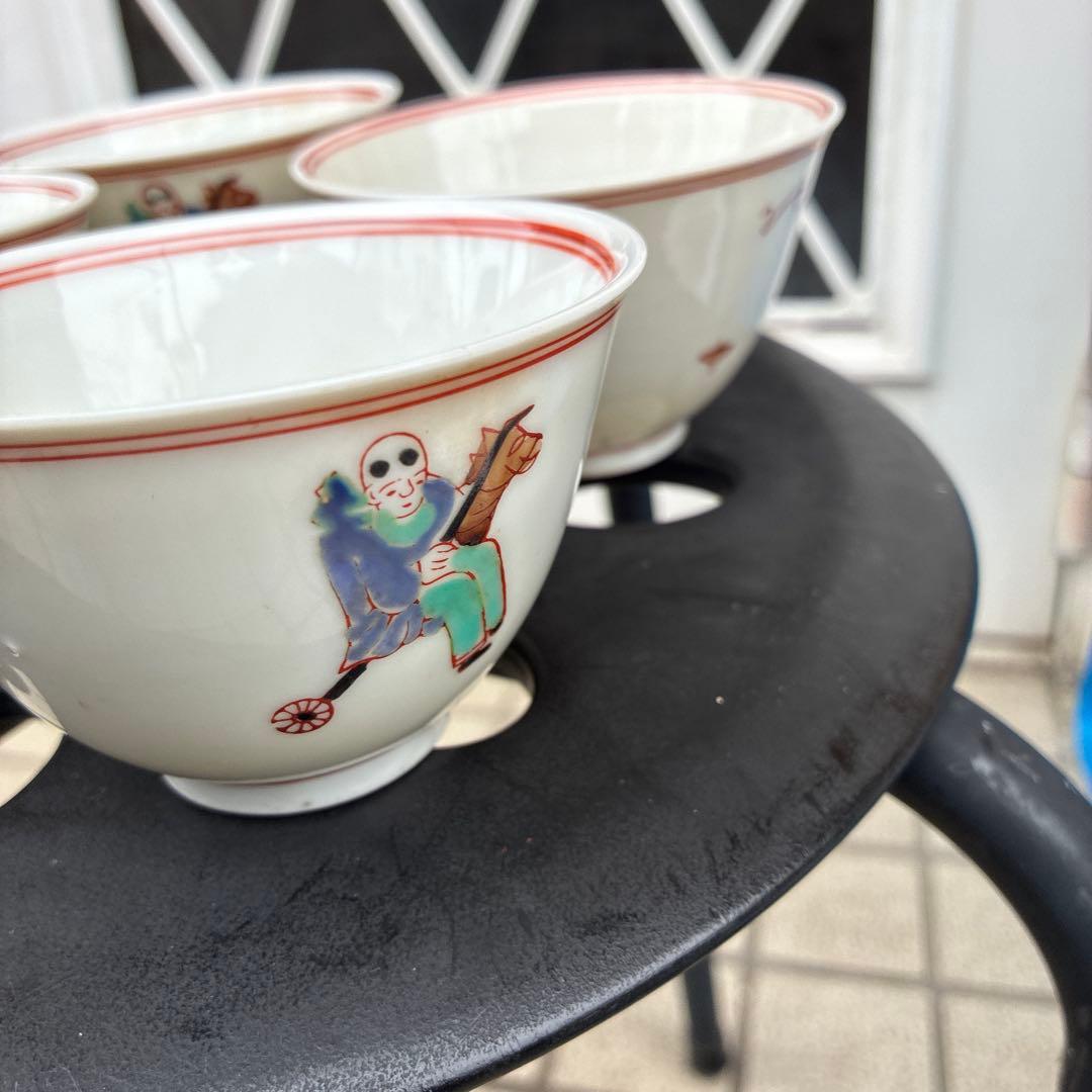 中国美術品　明成化年製　染め付け　仙人　レトロ