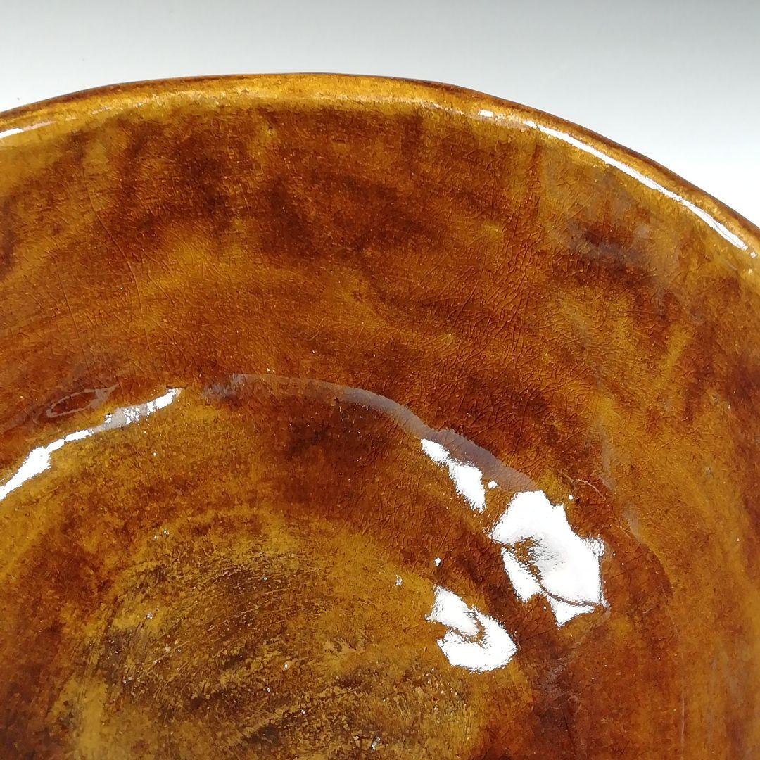 Ｔ６１１　茶碗　『大樋飴釉茶碗』『四耕窯　伊豆蔵寿郎 造』　共箱　抹茶碗　茶道具