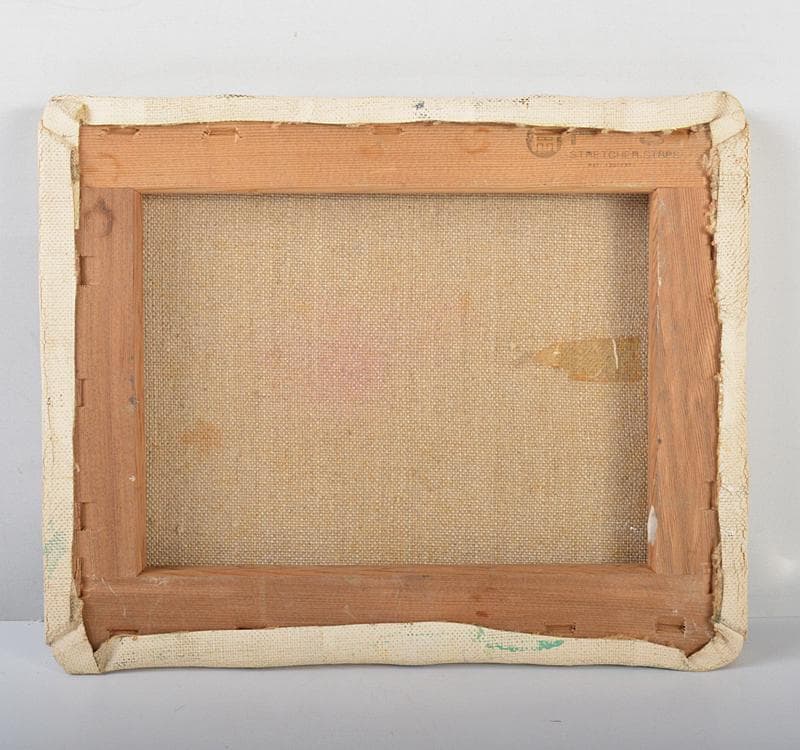 藤崎恒頼作　油彩F3号　『魚夫』　額装　箱付　V R4434C