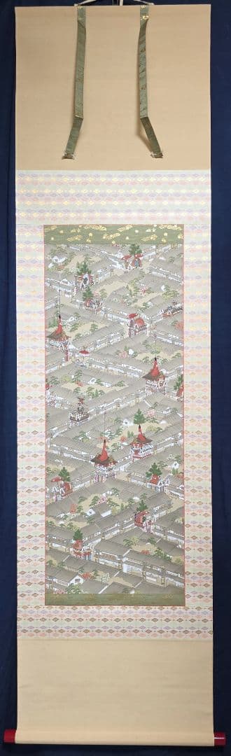 【祇園祭山鉾巡行図】染色 1015 京都洛中洛外 長刀鉾 掛け軸