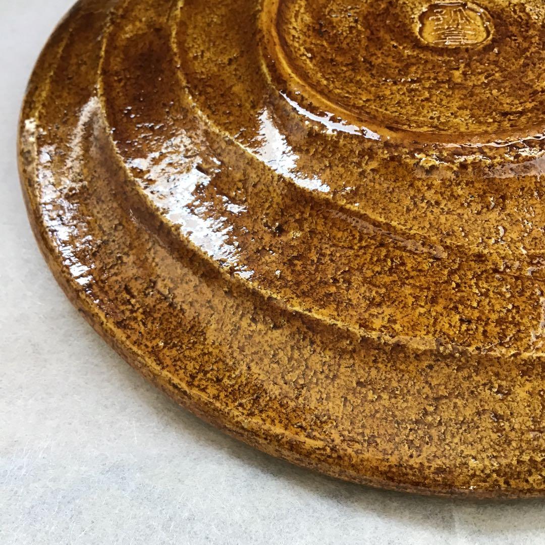 茶道具　飴釉　菓子器　楽焼菓子皿　孤葊(こあん)造　紙箱　S151KZ