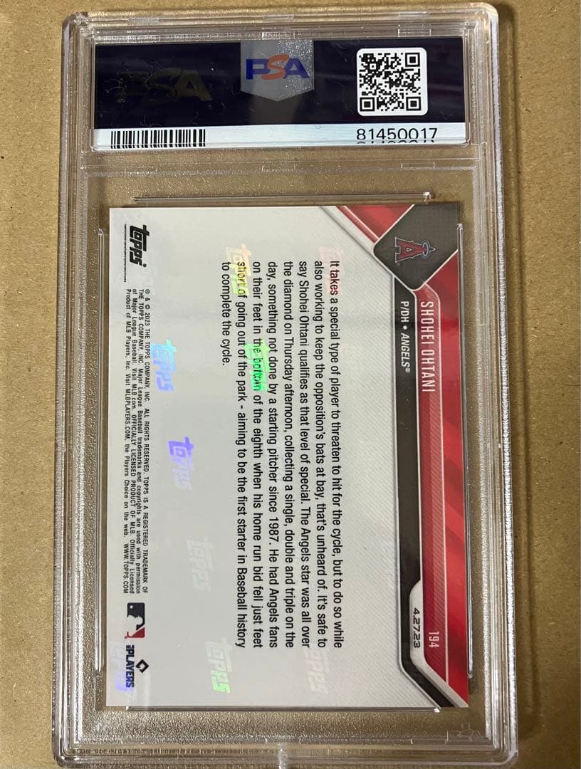 2023 topps now 大谷　翔平　25シリ　PSA10 2023 MVP