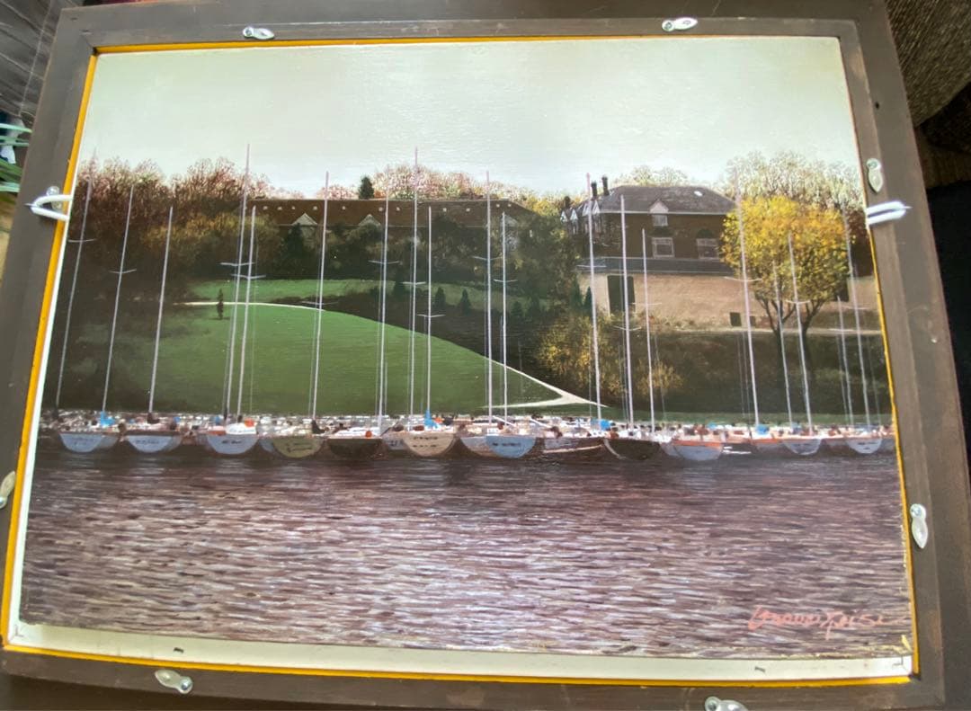 真作 油彩 オークビル市にて　井上圭史