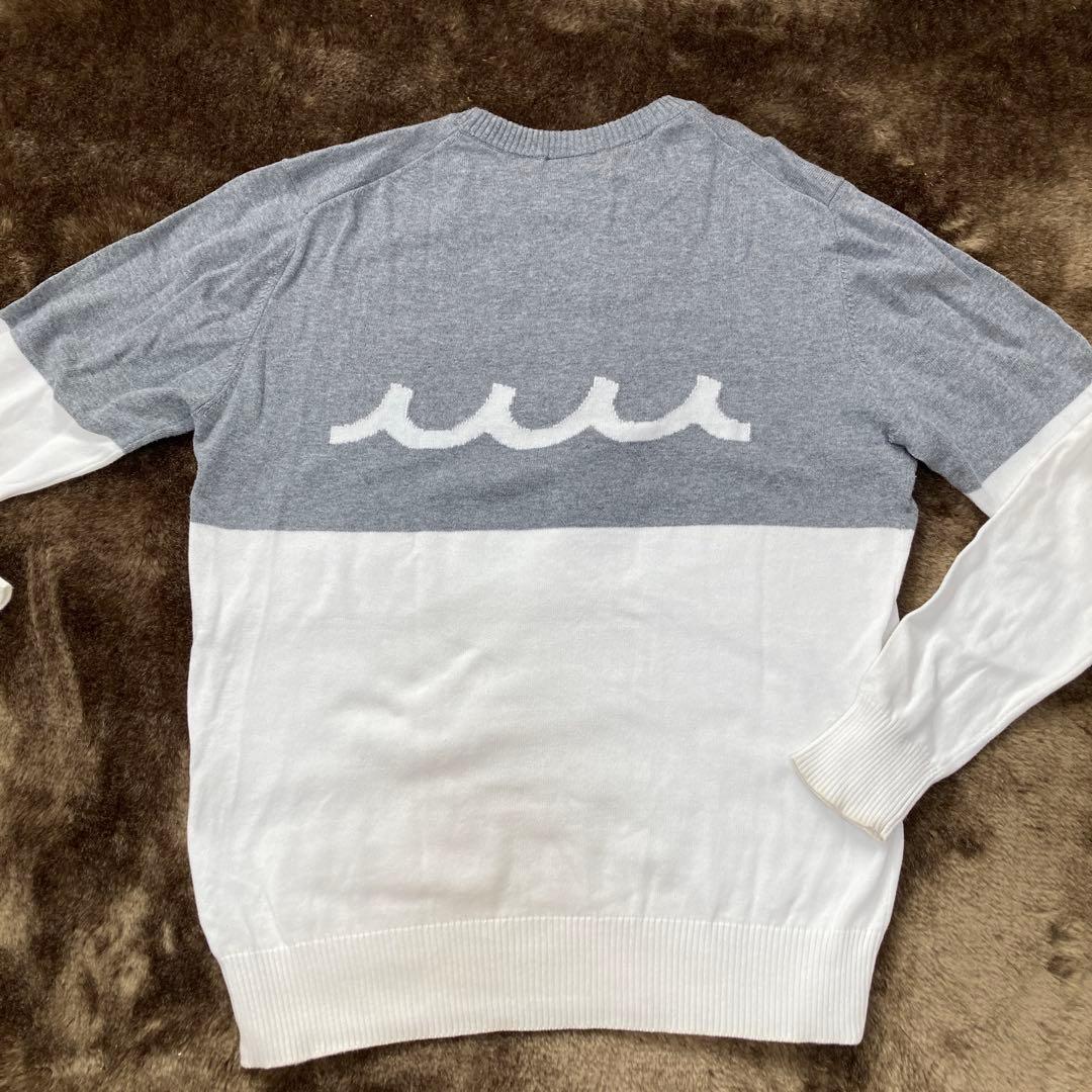 ムータマリン Uネックセーター ゴルフニット バイカラー　サイズ4