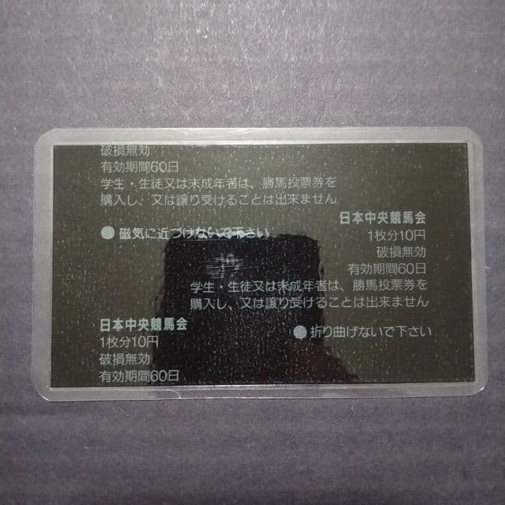 現地購入単勝馬券　アドマイヤベガ　エリカ賞　ラミネート加工済み