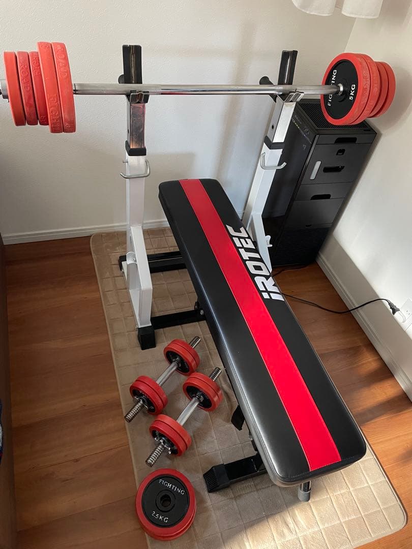 トレーニングベンチ　プレート　シャフト　セット