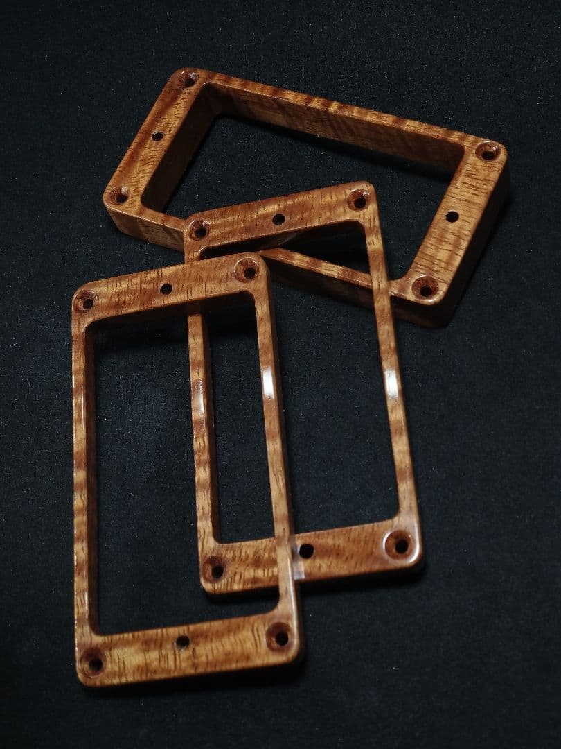 ウッドエスカッション、ノブセット 5Aカーリーコア材（注文オーダー分）