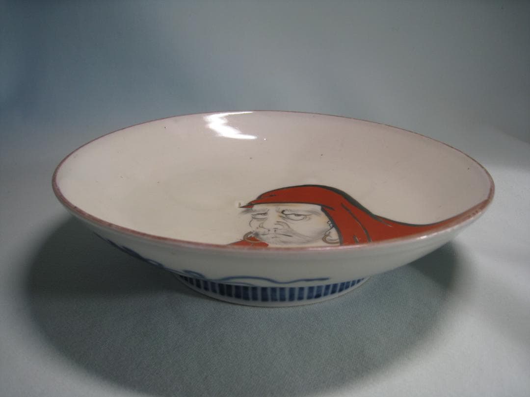 鍋島　【色絵達磨図皿】 七寸皿