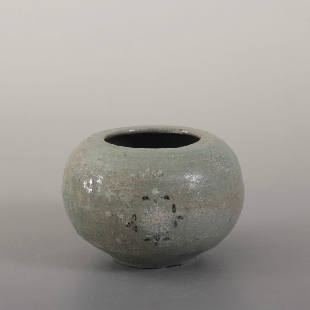 高麗青磁 白黒象嵌 水盂 小壺 書道具 朝鮮美術 古美術 古道具 アンティーク