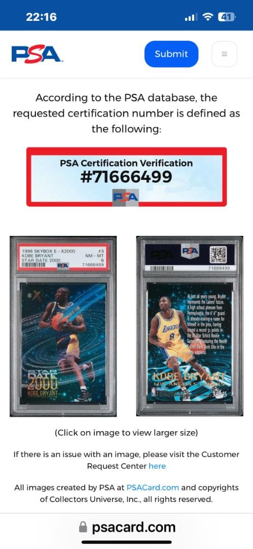 その他 kobe 1996 Skybox E-X2000 Star Date 2000