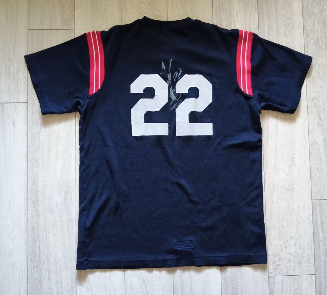 【実使用　サイン】ヤクルトスワローズ　高津　プラクティスシャツ　デサント XA