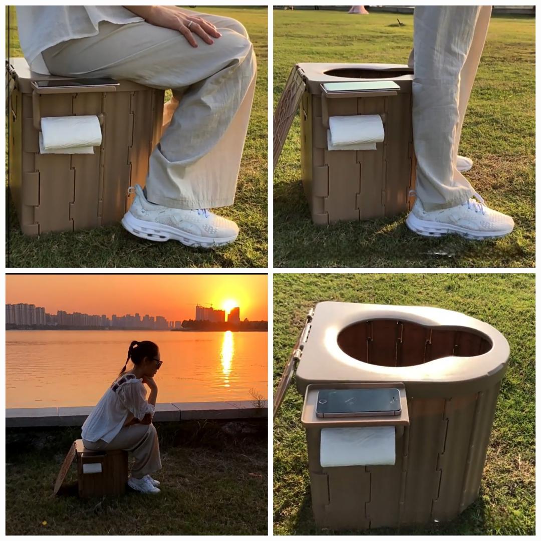 携帯トイレ1個 凝固剤10g500個 汚物袋500袋 カーキ 防災グッズ 簡易