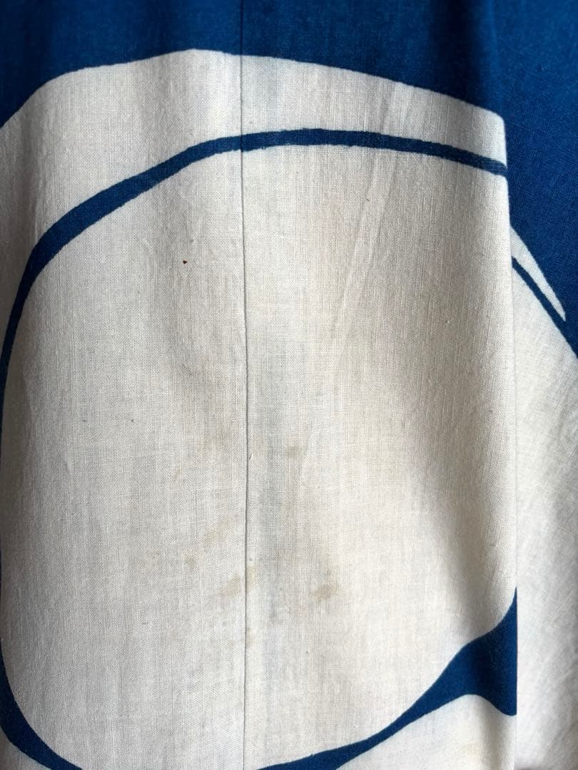 家紋　大幕　風呂敷　ドロップポケットワンピース　前後同型　藍染木綿