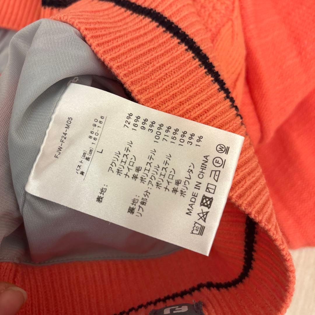 WOMEN'S ケーブル柄 防風裏地付き 長袖クルーネックセーター