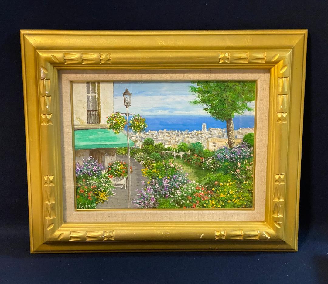 「真作」生田明「プロバンス」風景画　油彩画　額装　サイン有り　F4号