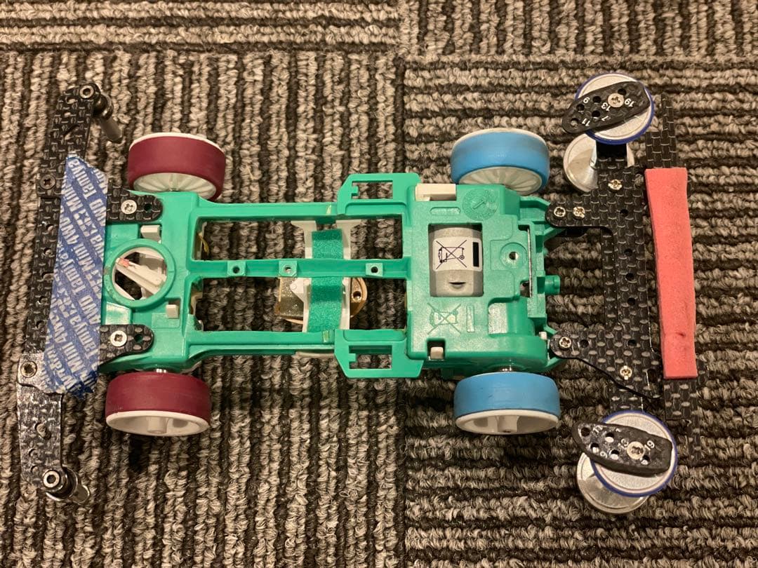 フルカスタム　スーパー2 シャーシー　超軽量　電池落し　カーボン　ペラタイヤ