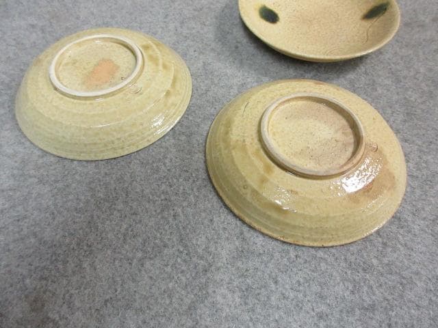 黄瀬戸絵変り小皿 5枚 [B24546]