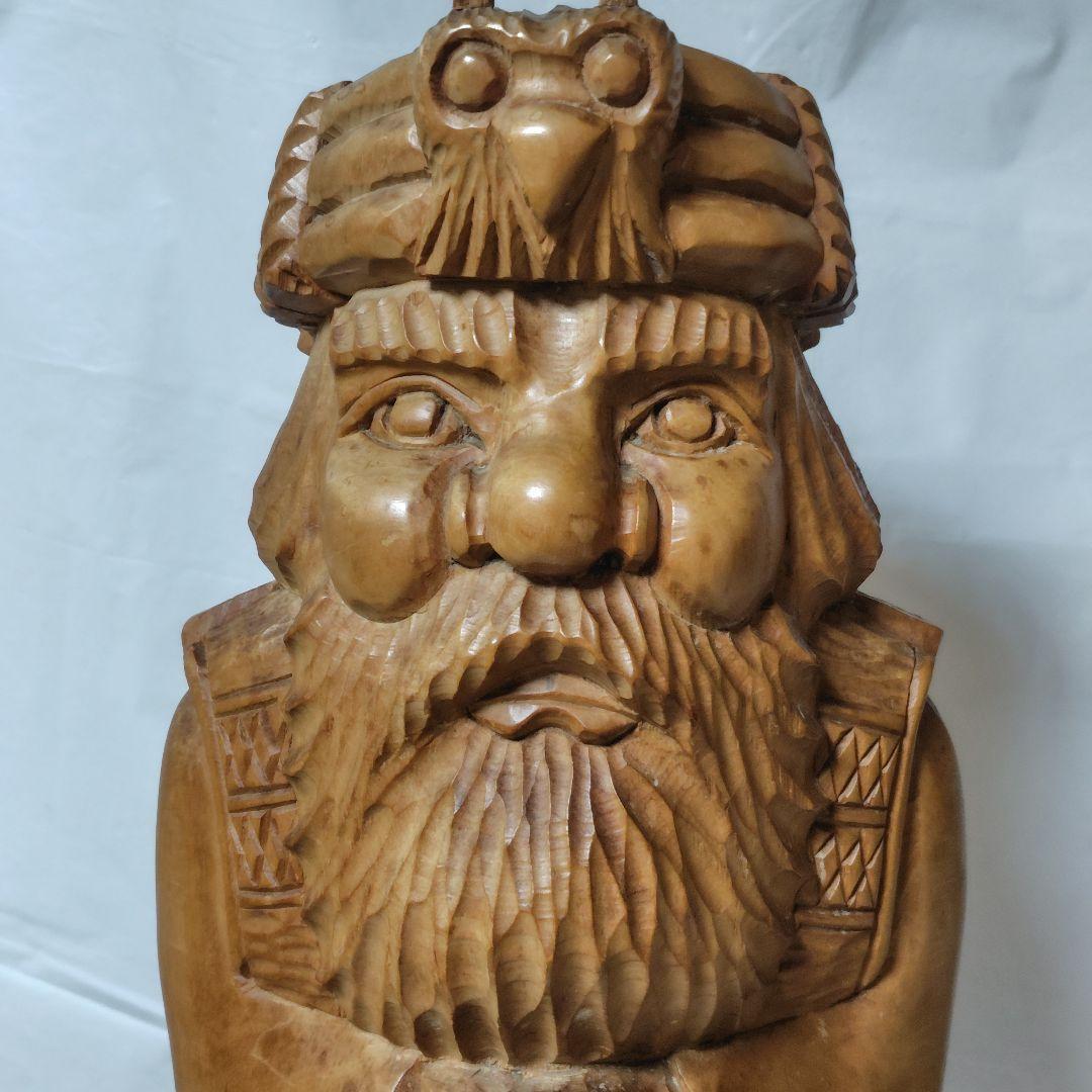 貴重！北海道アイヌ【手彫り】木製彫刻 ニポポ人形★約46cm★置物【ヴィンテージ