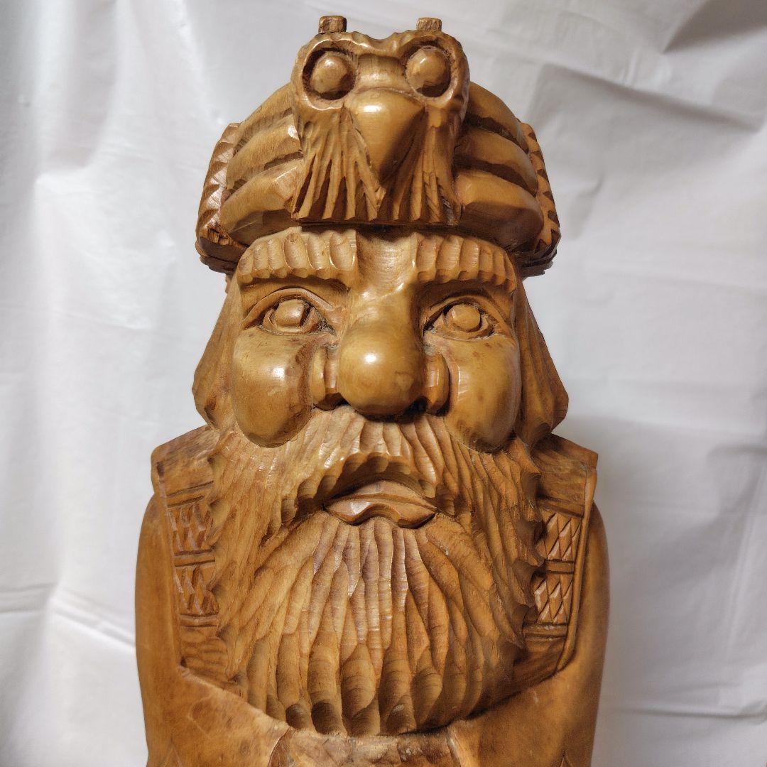 貴重！北海道アイヌ【手彫り】木製彫刻 ニポポ人形★約46cm★置物【ヴィンテージ