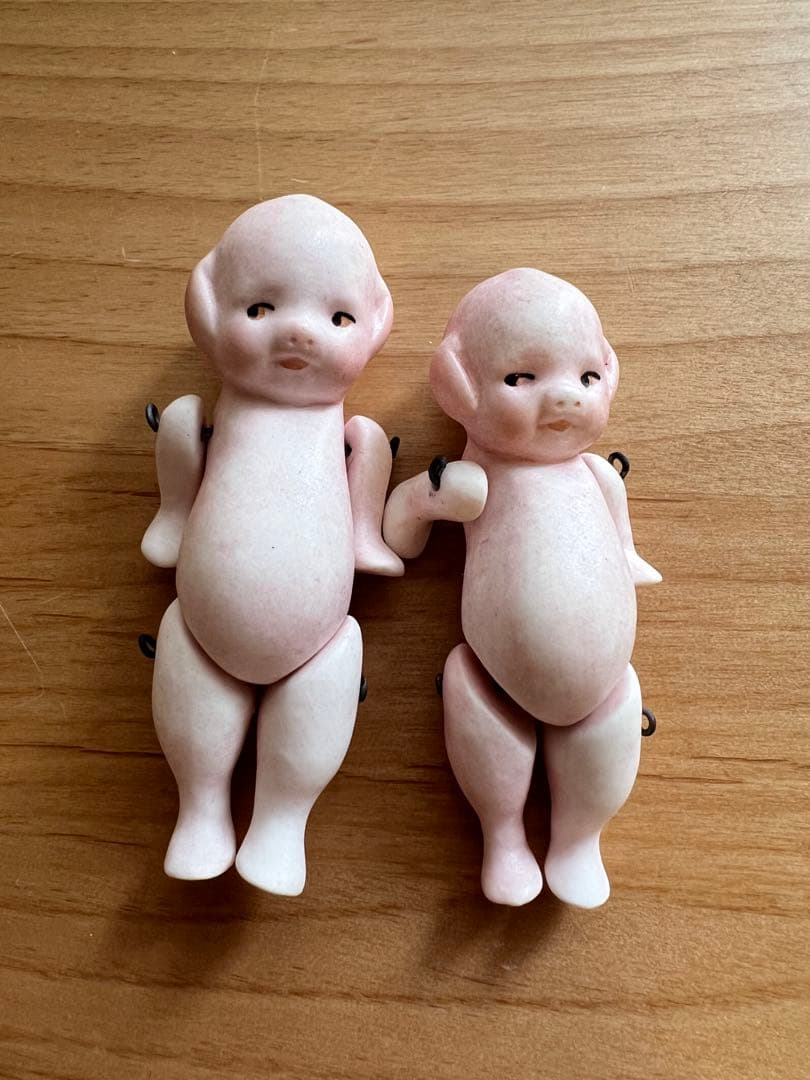 【アンティーク】ドイツ製 オールビスク 子豚ちゃんペア