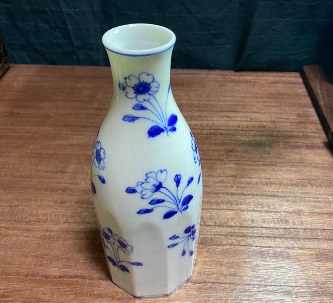 桜　海棠　面取徳利　一輪挿し