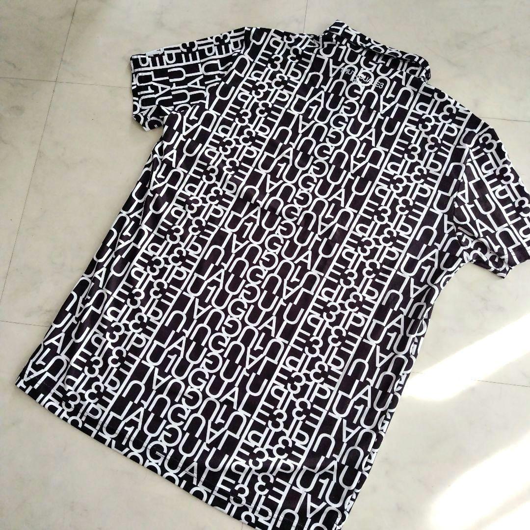 【美品】1PIU1UGUALE3 GOLF ロゴ ポロシャツ 半袖 XL 白黒