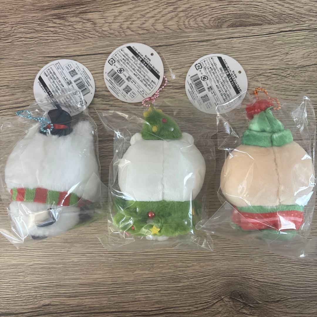 ちいかわ　ハッピーホリデーなマスコット3種