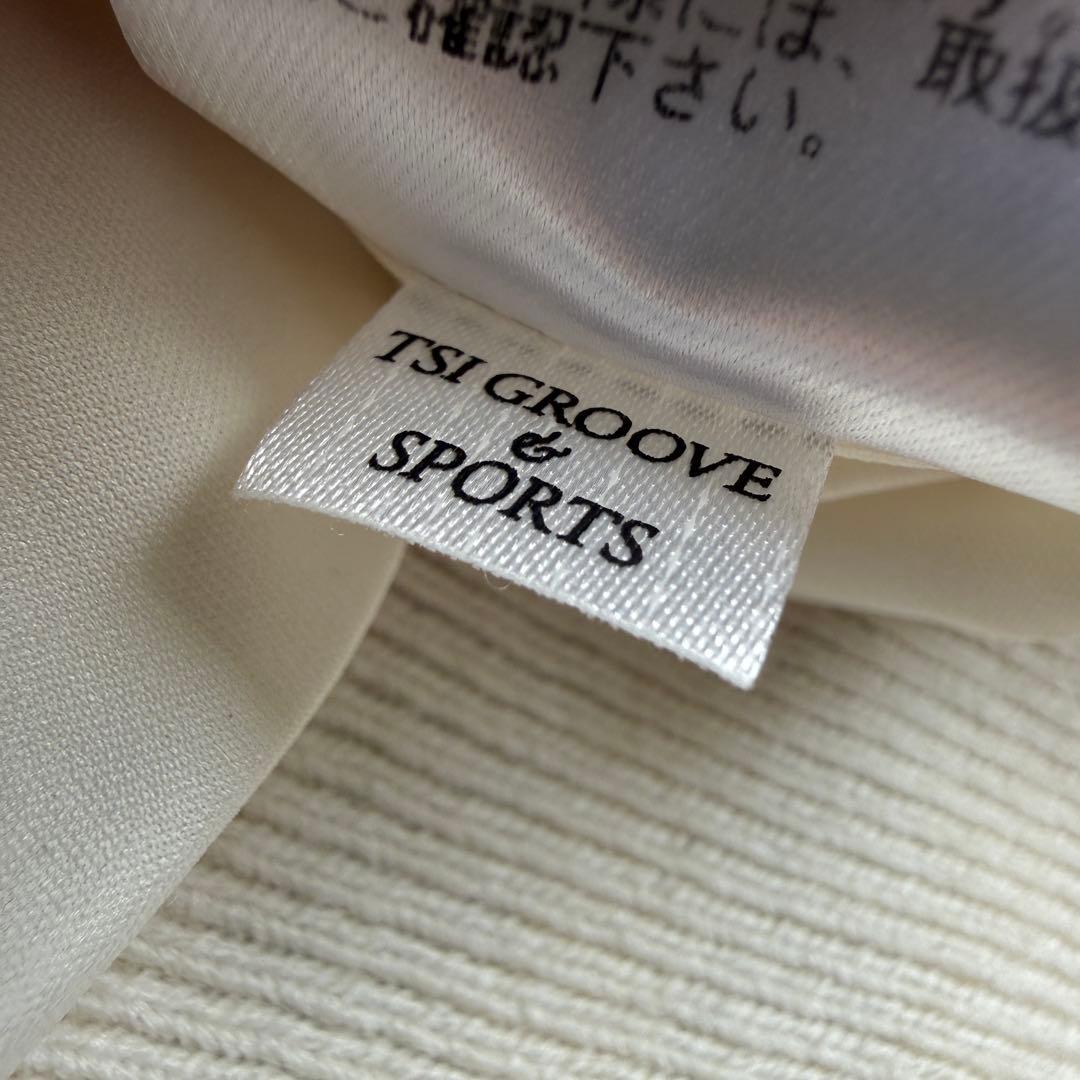 防寒　蓄熱　裏地付き　パーリーゲイツ　ニット　L〜XL相当 オフホワイト　紺　5