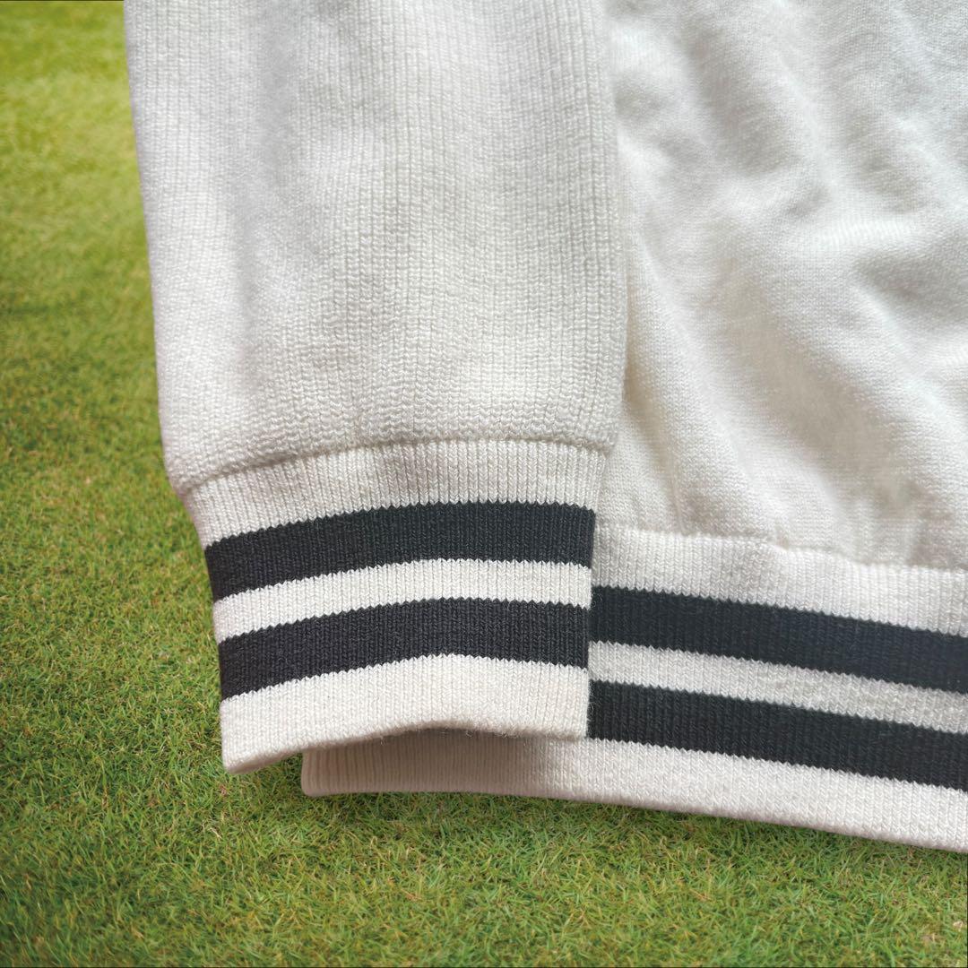 防寒　蓄熱　裏地付き　パーリーゲイツ　ニット　L〜XL相当 オフホワイト　紺　5