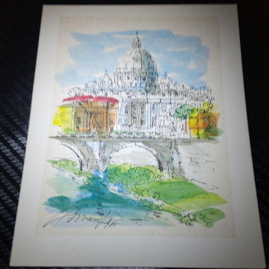 ROME OLYMPIO MONTICELLI レア画アンティーク絵画 ローマ