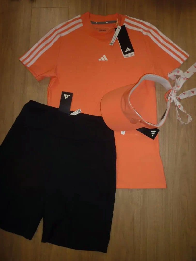 【新品M】adidas アディダスゴルフ シャツ＆パンツ＆バイザー　3点セット