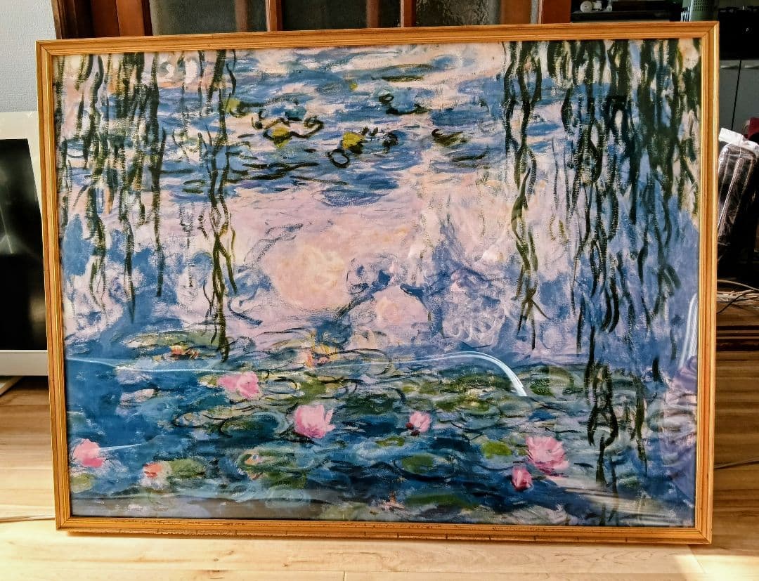 モネ睡蓮　ポスター額装ゴールドフレーム