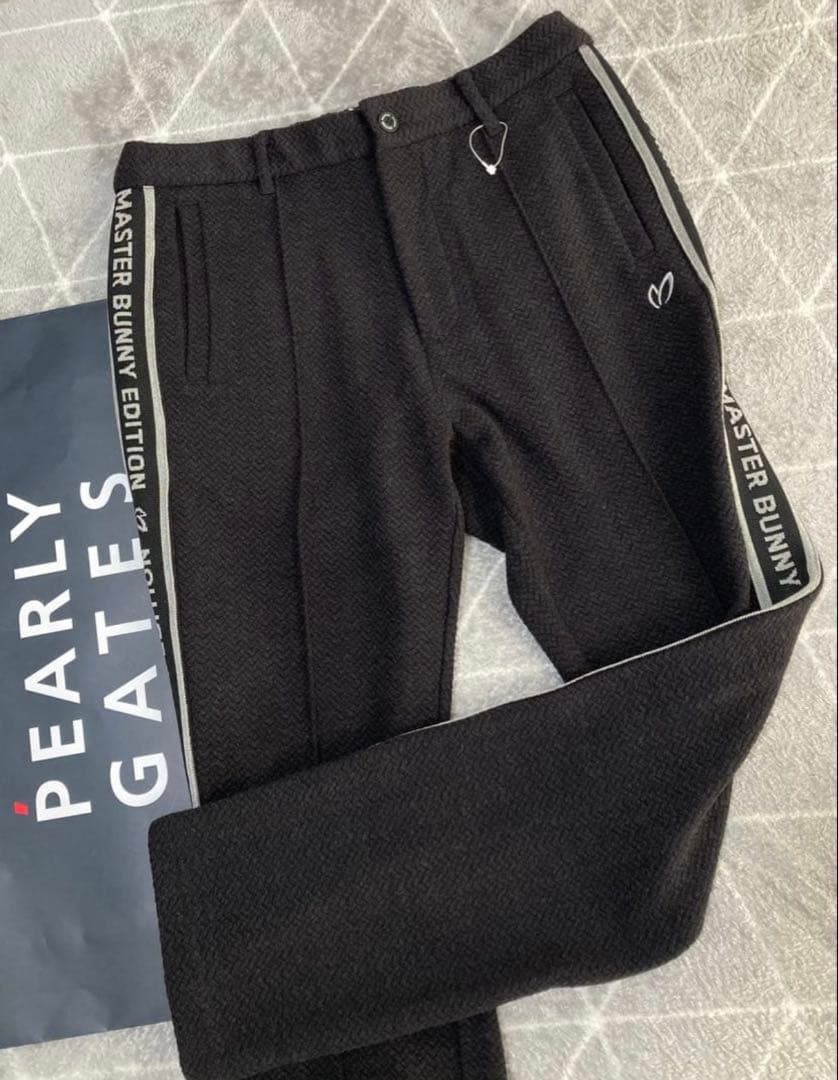 ブラック サイドストライプ メンズパンツ