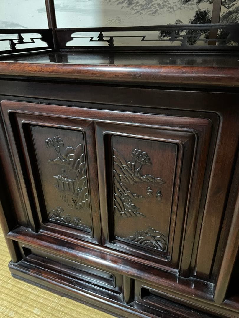 茶棚　アンティーク家具　唐木　花梨　紫檀　収納棚　中国家具　骨董品　古美術品