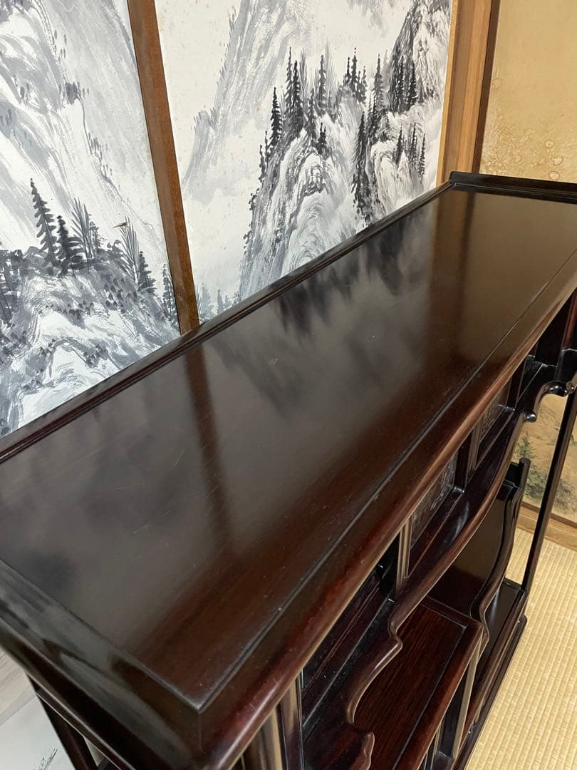 茶棚　アンティーク家具　唐木　花梨　紫檀　収納棚　中国家具　骨董品　古美術品