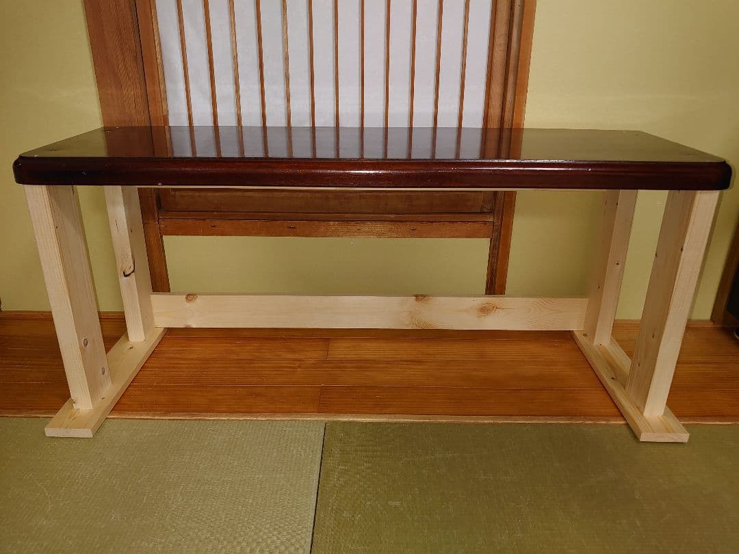 【其の24】中古テーブルを加工したパチスロ実機を置く台（２台用シンプルスタンド）