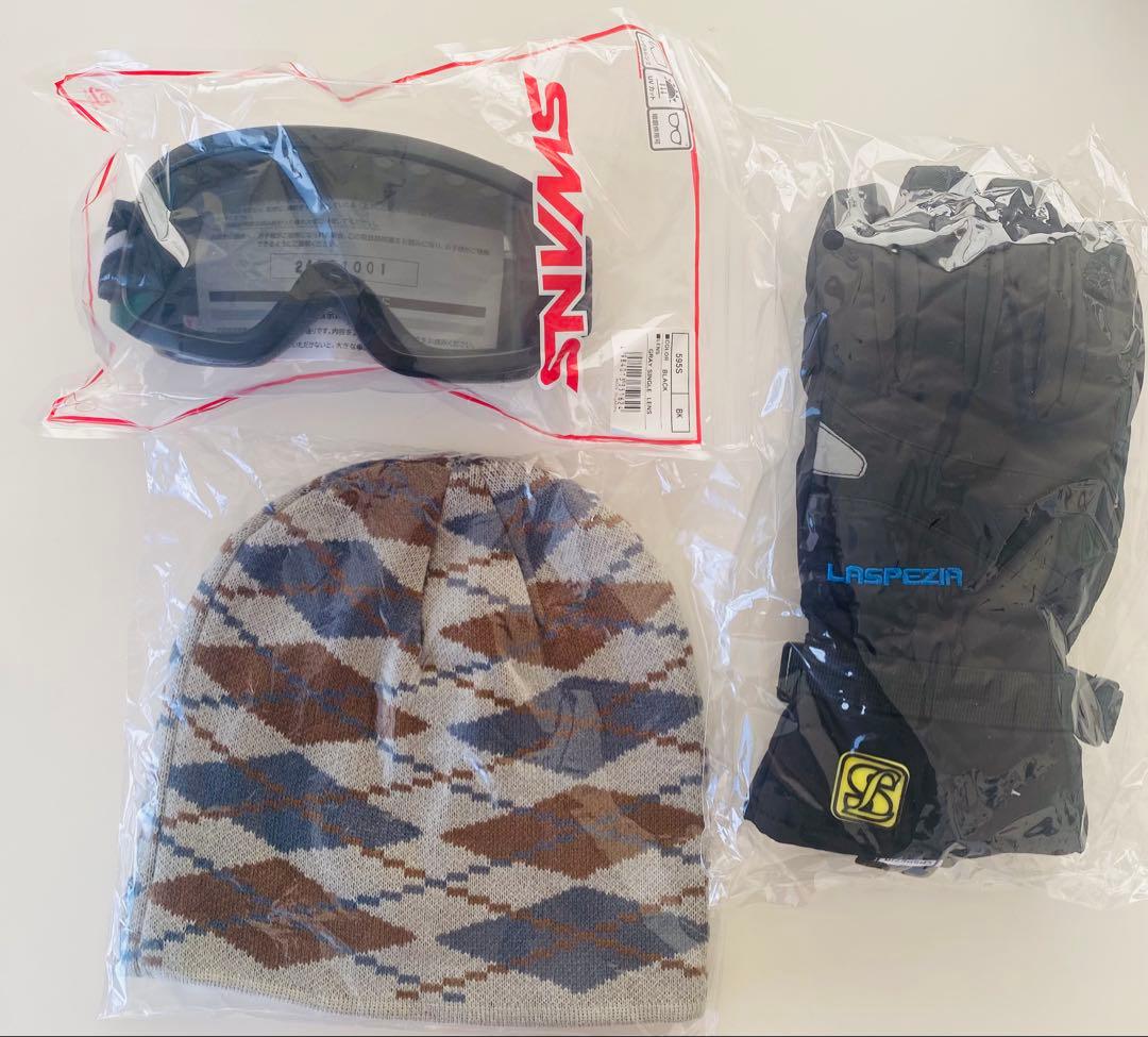 SWANS スキーゴーグル・グローブ・ニット帽セット